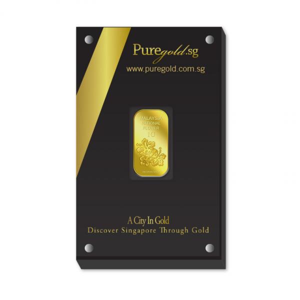 1g Malaysia National Flower Gold Bar Buy Gold Silver In Singapore Buy Silver Singapore Online Gold Price Gold Silver Store