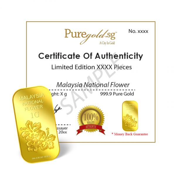 1g Malaysia National Flower Gold Bar Buy Gold Silver In Singapore Buy Silver Singapore Online Gold Price Gold Silver Store